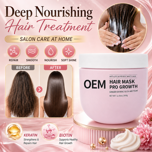 Mascarilla Capilar de Crecimiento Profesional de Marca Privada, Suministro de Fábrica, Anticaída, Retrasa el Cabello Blanco, Promueve el Recrecimiento, Mascarilla Capilar con Queratina - Product Image 1