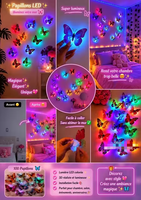 Nouveautés de fête, papillons décoratifs pas chers, lumières LED néon murales, éclairage de chambre de mariage, décoration LED, décoration intérieure
