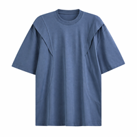 T-shirt surdimensionné pour homme en coton 100% de haute qualité, tricoté, avec couture articulée, style streetwear