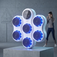 Machine d'entraînement de boxe électronique intelligente sans fil, murale, légère, avec 6 lumières pour enfants et adultes, marque QFH