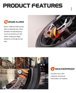 <span class=keywords><strong>KOVIX</strong></span>-Bloqueo de disco de freno antirrobo para motocicleta con logotipo personalizado, módulo electrónico resistente a la intemperie, alarma de 120 decibelios, bloqueo de disco de seguridad para bicicleta - Product Image 4