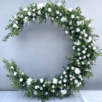 AB65-1 Desain Baru Rangkaian Bunga Horn Floral Latar Belakang Fotografi Dekorasi Acara Pesta Pernikahan Gapura Bunga Dengan Daun Hijau