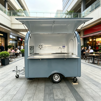 Camion de restauration HANYI avec cuisine complète, mini-chariot à café et desserts avec vitrine réfrigérée, gaufrier pour les startups