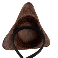 Chapeau de pirate tricorne mini SOLPOP avec cordon réglable en similicuir, accessoire de costume pour animaux de compagnie (chats et chiens) style capitaine colonial