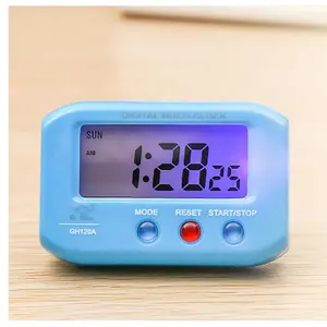 Jam Alarm Mobil Perjalanan Rumah Jam Alarm Elektronik Mini dengan Kalender, Stopwatch, Fungsi Tunda dan Lampu Latar LCD Digital