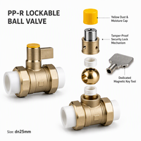 Vanne à boisseau sphérique en laiton à angle droit, filetage mâle PPR, connexion manuelle NPT/BSP, personnalisable OEM, pour alimentation en eau - Vente en gros usine