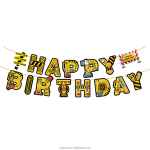 لطيفة الكرتون البناء لوازم حفلة عيد ميلاد مجموعات راية البالون الاطفال صبي حفلة رجال الاطفاء حزب - Product Image 6