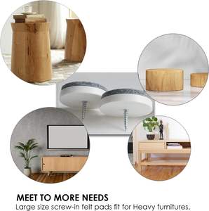 Patins en feutre pour pieds <span class=keywords><strong>de</strong></span> meubles, diamètre 25 mm, antidérapants, multifonctionnels, silencieux, pour chambre à coucher, tables et chaises en bois massif - Product Image 3
