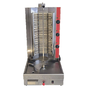 Commercial Kitchen Equipment Electric 3-Burner Stainless Steel Shawarma Machine Middle Eastern Grill CE Certified Dual Fuel