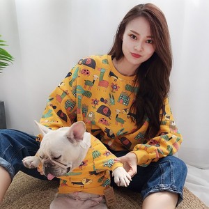 Manteau en tricot à imprimé animal mignon, vêtements assortis pour chien, tenue décontractée de dessin animé, ensemble pour propriétaire d'animal toutes saisons - Product Image 5