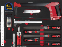 Servante d'Atelier 7 Tiroirs 5 Niveaux 208 Pièces, Ensemble d'Outils Manuels, Chariot de Rangement en Acier pour Garage et Atelier, Boîte à Outils