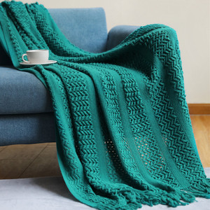 Customized Logo Bed Sofa <strong>Throw</strong> Blankets Modern Super Soft Acrylic Braid Texture Knitted Blankets Eco-Friendly Lightweight Cozy - Product Image 4