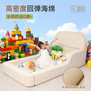 Canapé-lit pour enfants 1,15 m pliable avec housse amovible pour le sommeil des enfants, couche en coton élastique confortable Q - Product Image 3