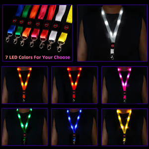 Neón LED <span class=keywords><strong>collar</strong></span> cuello cordón Navidad diversión iluminar RGB carnaval crucero luminoso intermitente Material de nailon para graduación - Product Image 2