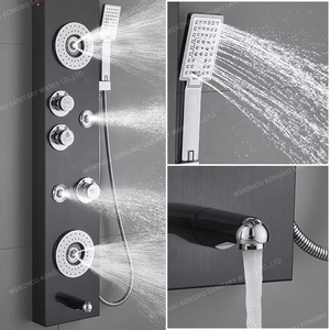 Système <span class=keywords><strong>de</strong></span> robinet <span class=keywords><strong>de</strong></span> <span class=keywords><strong>douche</strong></span> à cascade numérique à LED en acier inoxydable poli chromé <span class=keywords><strong>Colonne</strong></span> <span class=keywords><strong>de</strong></span> <span class=keywords><strong>douche</strong></span> à effet pluie pour hôtel - Product Image 5