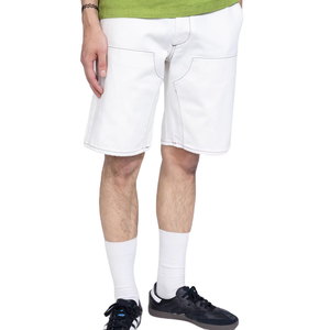 Disai fabricante personalizado hombres marfil blanco contraste costura clásico Denim corto logotipo personalizado Jean Shots para hombres - Product Image 5