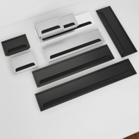 Boîte de gestion de câbles en alliage d'aluminium, passe-câbles métallique de bureau, organisateur de câbles pour table d'ordinateur, cache-trou de câble