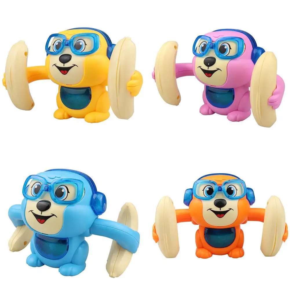 Baby Toys Electric Funny Voice Control Rolls Over Monkey Toys Electric Tumbling Monkey Lighting Sound Control Induction Toy