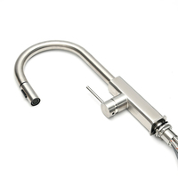 Robinet mélangeur eau chaude et froide SANIPRO 2 fonctions SUS304 avec douchette extractible en acier inoxydable pour évier de cuisine