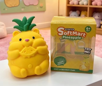 Grandes peluches ananas en TPR, ultra-douces, à récupération lente, jouet réaliste à presser en forme de fruit, anti-stress, jouet sensoriel pour filles