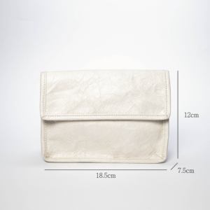 White Modern Fashion Cosmetic Storage Bag Invisible Magnetic Button Tyvek Paper Cover Printed Pattern Custom Logo Hanging - Product Image 2