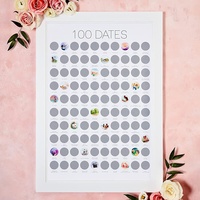 Affiche à gratter personnalisée pour couples : Défi romantique de 100 idées de soirées romantiques