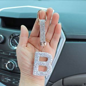 26 Letter Clay Rhinestone <b>Keychain</b> Set - Elegant Car Pendant & Stylish Key Charm for <b>Personalized</b> Gifts (A-Z Alphabet) - Product Image 4