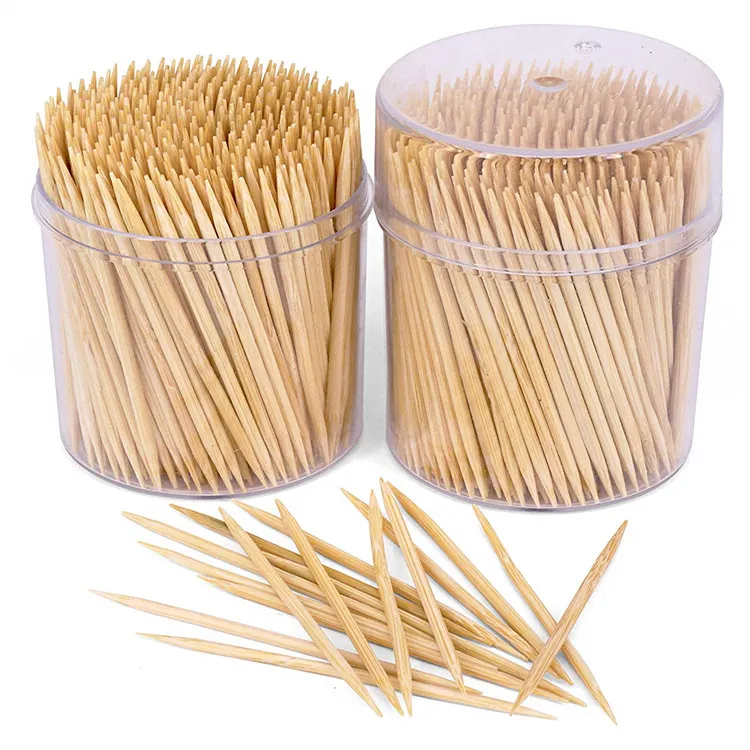 Durable Protection Clean Dental Plastic Container Disposable Bamboo Toothpick