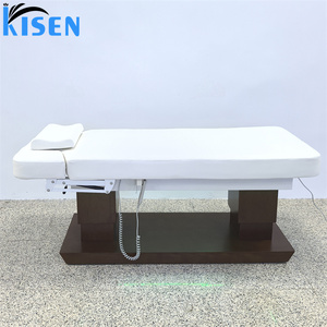 Kisen High Tech 4 Motor Electric Beauty <b>Bed</b> With Wood Base Lash Chair LED Lighting Adjustable Armrests Massage Table Salon <b>Bed</b> - Product Image 4