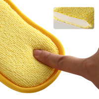 Éponge à récurer avec face à fibres abrasives et face à fibres douces, épaisse, pour un nettoyage efficace des taches, chiffon de vaisselle de cuisine
