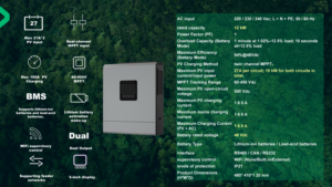 Invertisseurs solaires hors réseau 12KW 48V avec BMS pour système d'énergie solaire commercial et résidentiel de grande taille SI300-48-12 12KW - Product Image 4
