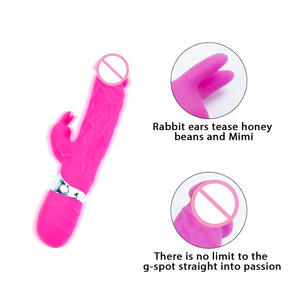เครื่องสั่นกระต่ายแบบใช้พลังงานจาก USB กระตุ้นจุดจี ดิลโด้ ของเล่นทางเพศสำหรับผู้หญิง - Product Image 5