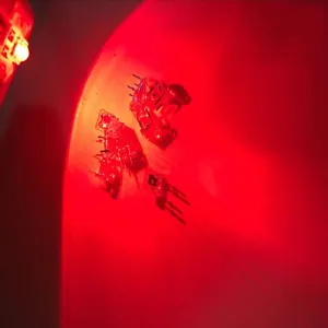 1000pcs LED 5 มม.โดมสีแดง Super ฟลักซ์น้ําใส Piranha LED รอบโคมไฟรถใหม่คุณภาพสูงแฟชั่น Top รู Smd