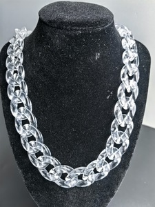 Collana con Catena Cubana Creativa Europea, Collana Punk Cool in Acrilico Trasparente per <span class=keywords><strong>Mio</strong></span> <span class=keywords><strong>Figlio</strong></span> - Product Image 3