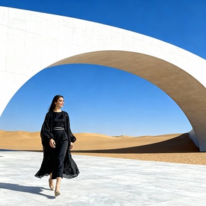 Robe Abaya personnalisée en polyester imprimé pour femmes musulmanes avec service OEM ODM en gros - Product Image 2