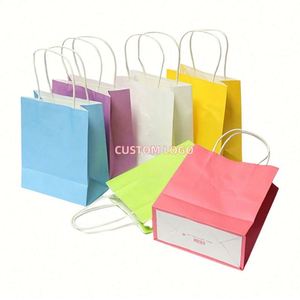 Eco-Friendly Custom Printed Brown Kraft Paper Shopping <b>Bags</b> Biodegradable <b>Folding</b> Kraft Paper <b>Bags</b> with Handle - Product Image 1