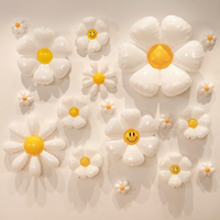 Balon Bunga Daisy CYmylar untuk Satu atau Dua Dekorasi Pesta Keren, Dekorasi Pesta Ulang Tahun Bertema Daisy untuk Anak Perempuan, Dekorasi Baby Shower