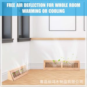 Cross-border wooden <b>heating</b> vent cover, <b>log</b>-style home floor air outlet decorative cover, detachable and easy to install. - Product Image 2