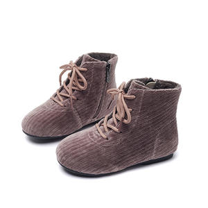 <span class=keywords><strong>Botas</strong></span> de invierno para niñas 2025, botines con <span class=keywords><strong>cordones</strong></span> y cremallera lateral con forro de algodón, <span class=keywords><strong>botas</strong></span> para niños - Product Image 1
