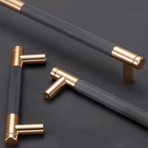 Light Luxury Double Gold High-end Wardrobe <strong>Door</strong> Handle Modern Simple Drawer Cabinet Single Hole Handle - Product Image 6