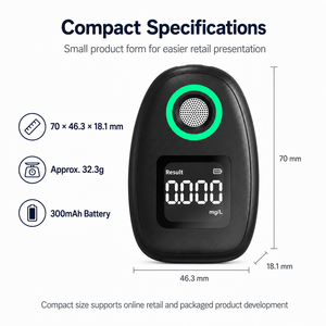 Mini éthylotest sans contact avec écran numérique clair, conception rechargeable pour la vente en gros - Product Image 3