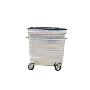 Giá Đặc Biệt 1100l Lít Euro Lớn Đường Phố Thép Thu En840 Kim Loại Chất Thải Bin Rác Container/