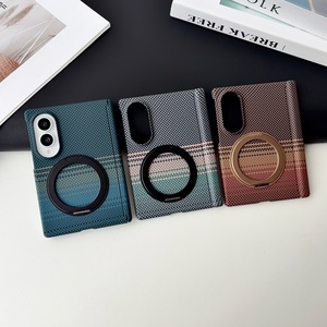 Luxury Carbon Fiber Texture Magnetic Phone Case for Samsung Z Fold 8 Ultra 7 With 360° Metal Ring Stand Slim <b>PC</b> Shockproof Cover - Product Image 2