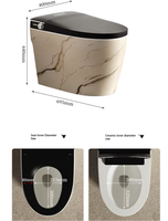 Toilette intelligente avec écran numérique et lumière nocturne, toilette bidet à capteur automatique pour une utilisation nocturne sécurisée, équipement de salle de bain de luxe