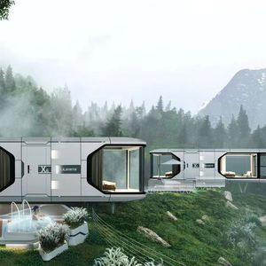 2025 E5 Capsule House Préfabriqué Tiny Resort Hotel avec un nouveau design pour la construction de bureaux School Mall Utilisation extérieure Panneau sandwich - Product Image 5