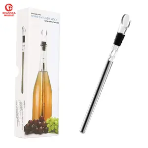 Wine Chiller 3-em 1 Garrafa de Vinho de Aço Inoxidável Cooler Stick Rapid Iceless Wine Chilling Rod com Aerador e Pourer