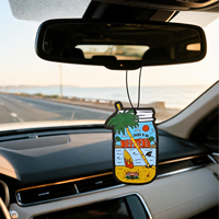 Désodorisant suspendu personnalisé OEM ODM pour voiture, motif café, thé, boisson, parfum d'ambiance intérieur chambre, promotion de marque, souvenir parfumé
