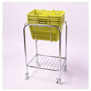Chariot de supermarché grande capacité 340L en treillis métallique, robuste, avec roues silencieuses, pour entrepôt, magasin et usage commercial, kit complet - Product Image 6