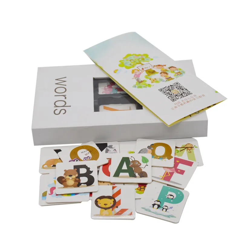 Alta Qualidade Customized 3D 4D AR Laminado Cartões Flash Do Bebê Cartões de Aprendizagem Educação Para As Crianças