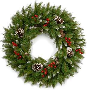 4 Inch Frosted Berry Wreath With Red Berries and Cones Shopping Hotel Artificial Creative Decorations <b>Garland</b> Guirnalda Navidad - Product Image 1